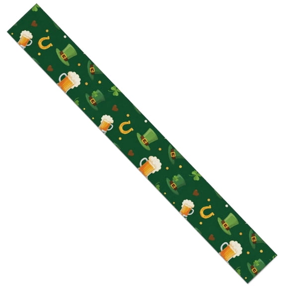 St. Patrick's Day and Beer Mugs Table Runner,Kitchen Dining Table Decoration for Home Party Decor,13.8"x108" Heat Resistant,Wrinkle-Free,Machine Washable