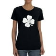 thumbnail image 1 of St Patrick's Day Big Clover Graphic Women Black T-Shirt, Female Medium, 1 of 4