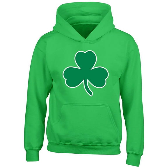 St. Patrick's Day Big Irish Clover Printed Irish Green Hoodie Irish Party Sweatshirt Medium