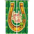 thumbnail image 1 of St. Patrick''s Day Blackout Curtain,Lucky Shamrock Leaf Horseshoe Festival Theme Home Fabric Window Rod Pocket Curtains for Living Room Kitchen Bathroom,Set of 2 Panel W42xL63in, 1 of 6