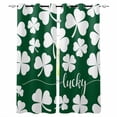 thumbnail image 1 of St. Patrick's Day Blackout Curtains 54 Inch Length 2 Panels Set for Living Room Bedroom, Green White Leaves Farmhouse Modern Art Room Darkening Window Curtains Thermal Black Out Curtain 52"x54", 1 of 8