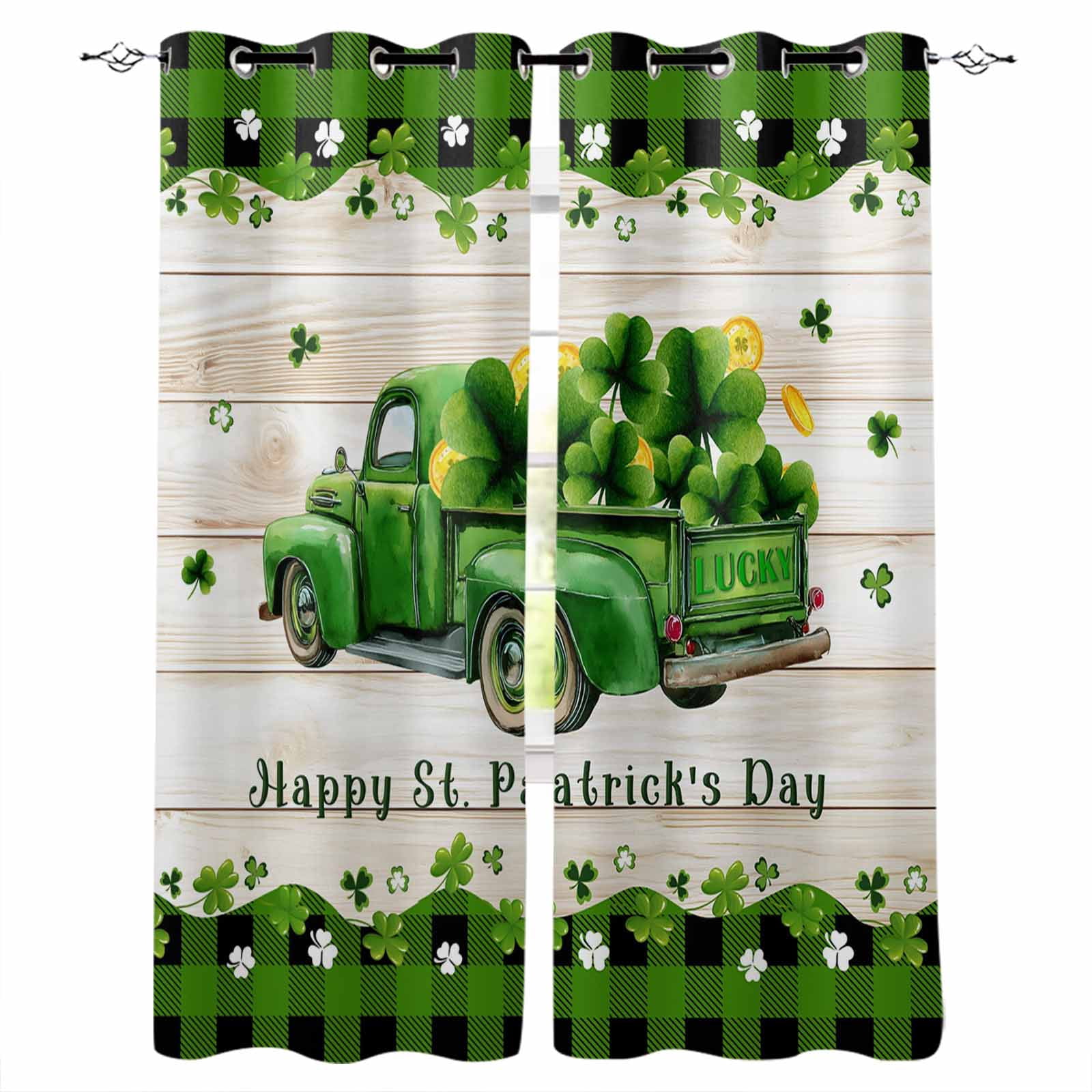 St. Patrick's Day Blackout Curtains 90 Inch Length 2 Panels Set for ...