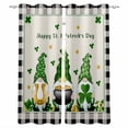 thumbnail image 1 of St. Patrick's Day Blackout Curtains for Bedroom Living Room Darkening Curtains 96 Inches Long Gnomes Shamrock Gold Coin Plaid Beige Window Curtain 2 Panels Set Window Treatment Grommet Drapes 52"x96", 1 of 9