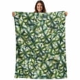 thumbnail image 1 of St. Patrick's Day Blanket Soft Cozy Warm Twin Blanket for Bed, Plush Fuzzy Flannel Fleece Blankets for Sofa, Green Lucky Clovers Ombre Throw Blankets for Couch, Lightweight Gifts for Women, 60"x80", 1 of 9
