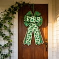 thumbnail image 1 of St. Patrick's Day Bow Large Green Bow Decoration for Wreath Front Door Party Decor Indoor Outdoor Shamrock Ribbon(Green), 1 of 6