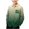 thumbnail image 1 of St. Patrick's Day Boys Tshirts Fashion Printed Long Sleeve Button Down Shirt Kids Clothes Boys Size 3-16, 1 of 7