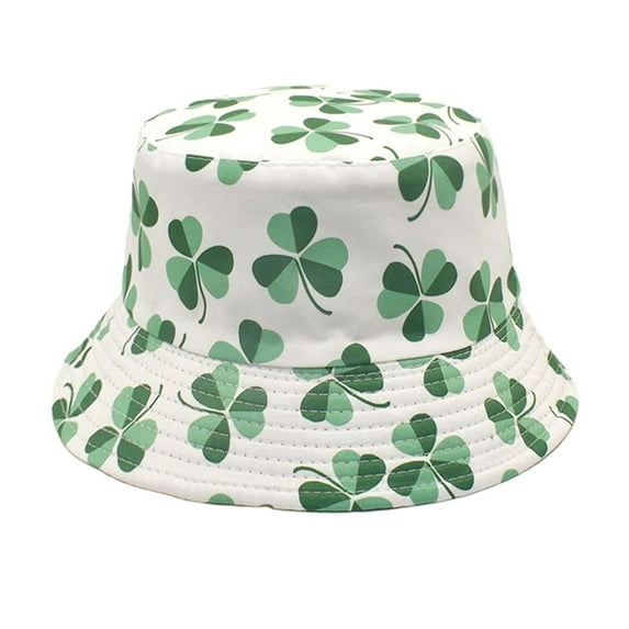 St. Patrick's Day Bucket Hat Travel Beach Sun Hat Double-Side-Wear Reversible Unisex Fisherman Hat Party Costume