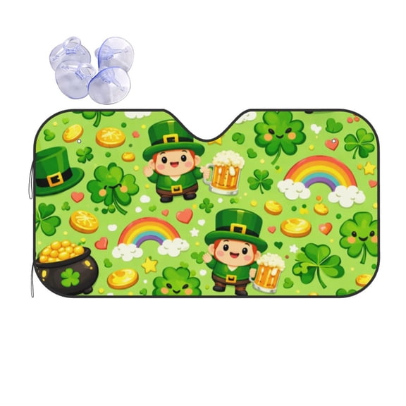 St. Patrick’s Day Car Windshield Sun Shade Universal Fit Auto Sun Visor Protector
