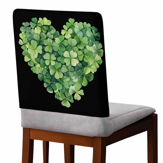 St. Patrick's Day Chair Covers Set of 4 Lucky Irish Shamrock Chair Back Covers Stretch Removable Washable Slipcovers Protector for Dining Room Kitchen Party Decor