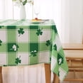 thumbnail image 1 of St. Patrick''s Day Checkered Rectangle Tablecloth - Waterproof and Washable Holiday Green Shamrock Table Cloth Decorative Table Cover for Outdoor, Indoor Party Dining Room, 160GSM, 1 of 6