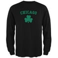 thumbnail image 1 of St. Patrick's Day - Chicago Shamrock Black Adult Long Sleeve T-Shirt - Large, 1 of 1