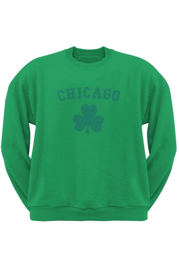 St. Patrick's Day - Chicago Shamrock Green Adult Sweatshirt - Medium