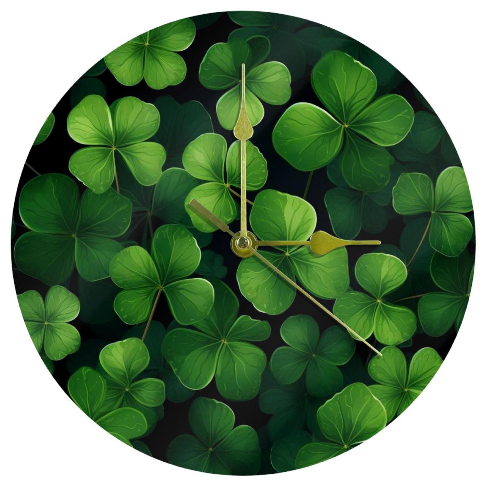 St. Patrick's Day Circular Acrylic Wall Clock - Sleek & Modern