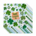 thumbnail image 1 of St. Patrick's Day Cloth Napkins, Green Lucky Shamrock Leaves Cloud Blue Washable and Reusable Dinner Napkins Set of 6, Table Napkin for Kitchen Party Birthday Wedding Hotel Housewarming 20"x20", 1 of 9