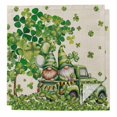 thumbnail image 1 of St Patrick's Day Cloth Napkins, Lucky Shamrock Gnomes Truck Branches Beige Washable and Reusable Dinner Napkins Set of 2, Table Napkin for Kitchen Party Birthday Wedding Hotel Housewarming 20"x20", 1 of 9