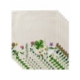 thumbnail image 1 of St. Patrick's Day Cloth Napkins Set of 6 Reusable Dinner Napkins, Colorful Shamrocks Floral Botanical Beige Cocktail Napkin Washable Table Napkins for Wedding/Holiday Party/Baby Shower 20"x20", 1 of 7