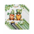 thumbnail image 1 of St. Patrick's Day Cloth Napkins Set of 6 Reusable Dinner Napkins, Green Gnomes Lucky Shamrocks Flags Cocktail Napkin Washable Table Napkins for Wedding/Holiday Party/Baby Shower 20"x20", 1 of 7
