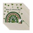 thumbnail image 1 of St Patrick's Day Cloth Napkins, Spring Lucky Shamrock Rainbow Beige Washable and Reusable Dinner Napkins Set of 8, Table Napkin for Kitchen Party Birthday Wedding Hotel Housewarming 20"x20", 1 of 9