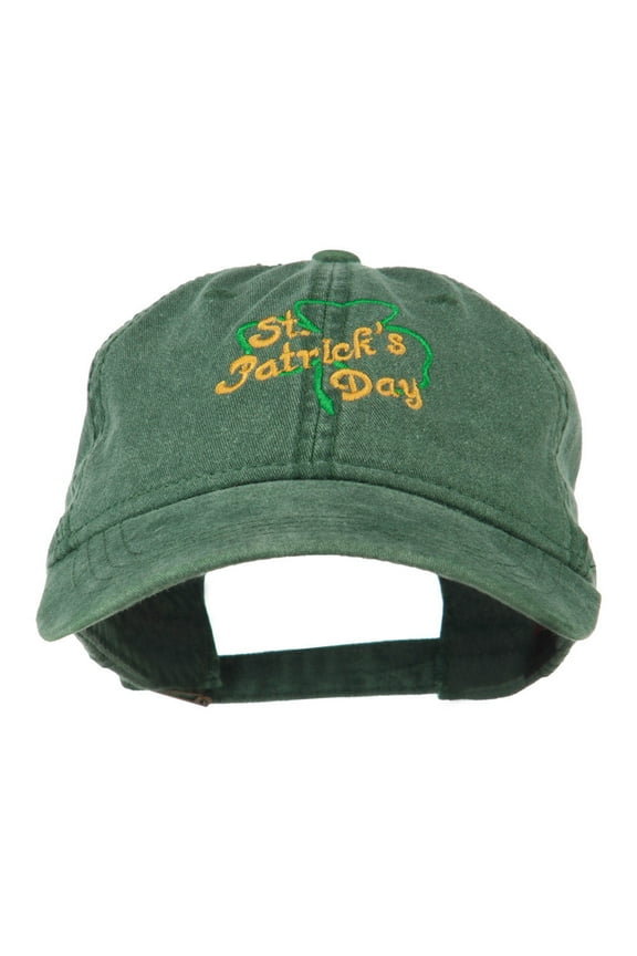 St Patrick's Day Clover Embroidered Cap - Dark Green OSFM