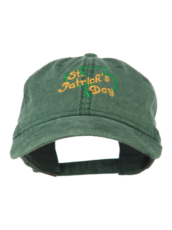 St Patrick's Day Clover Embroidered Cap - Dark Green OSFM