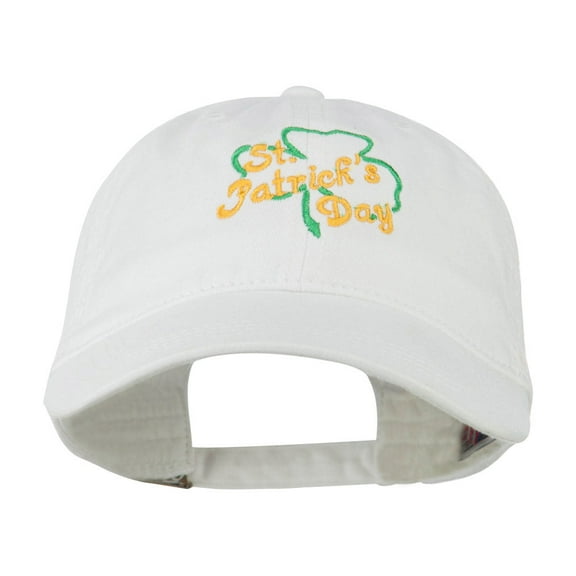 St Patrick's Day Clover Embroidered Cap - White OSFM