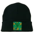 thumbnail image 1 of St Patrick's Day Clover Embroidered Long Beanie - Navy OSFM, 1 of 5