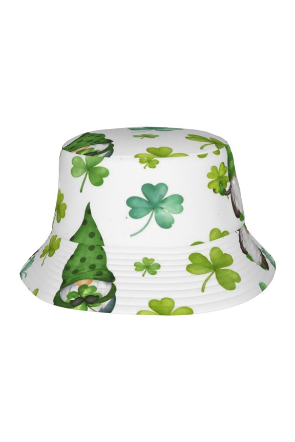 St Patrick's Day Clover Gnome Fisherman's Hat Lightweight and Breathable Sun Hat Suitable for Both Men and Women