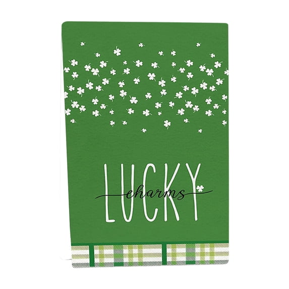 St. Patrick's Day Clover Kitchen Towel – Multicolor Polyester Dishcloth for Home Decor & Cleaning, 25.9x17.7in (Fast-Drying, Holiday Theme)