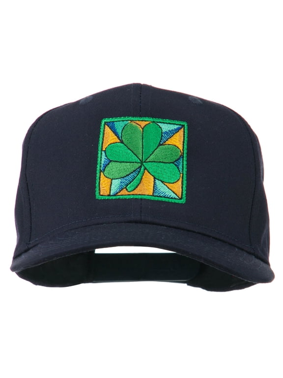 St Patrick's Day Clover Leaf Embroidered Cap - Navy OSFM