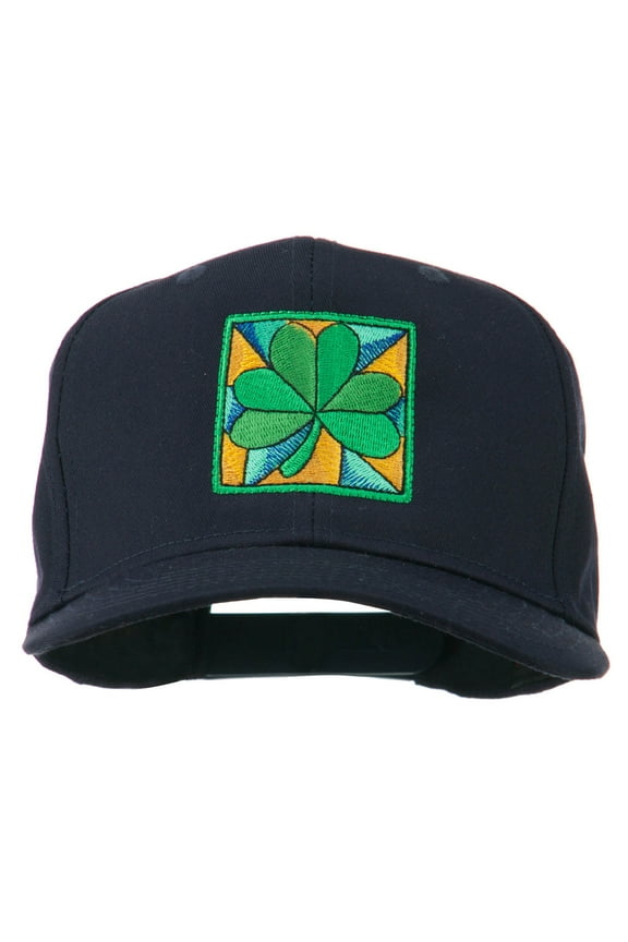St Patrick's Day Clover Leaf Embroidered Cap - Navy OSFM