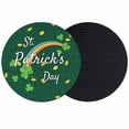 thumbnail image 1 of St. Patrick's Day Coasters Set of 2, Absorbent Coasters for Drinks, Green Shamrock Rainbow Gold Coin Simple Coaster for Desk Coffee Table Protection, Home Decor House Warming Gifts 4", 1 of 8