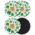 thumbnail image 1 of St. Patrick's Day Coasters Set of 4, Absorbent Coasters for Drinks, Green Lucky Shamrock Leaves Cloud Blue Coaster for Desk Coffee Table Protection, Home Decor House Warming Gifts 4", 1 of 8