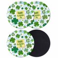 thumbnail image 1 of St. Patrick's Day Coasters Set of 4, Absorbent Coasters for Drinks, Spring Lucky Green Shamrock Cloud Blue Coaster for Desk Coffee Table Protection, Home Decor House Warming Gifts 4", 1 of 8