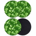 thumbnail image 1 of St. Patrick's Day Coasters Set of 4, Absorbent Coasters for Drinks, Spring Shamrock Leaves Polka Dots Dark Green Coaster for Desk Coffee Table Protection, Home Decor House Warming Gifts 4", 1 of 8