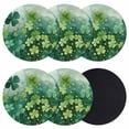 thumbnail image 1 of St. Patrick's Day Coasters Set of 6, Absorbent Coasters for Drinks, Lucky Shamrocks Gradient Green Leaves Rustic Coaster for Desk Coffee Table Protection, Home Decor House Warming Gifts 4", 1 of 8