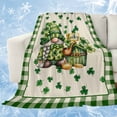thumbnail image 1 of St. Patrick's Day Cooling Blanket,Lightweight Breathable Summer Throw Blanket with Double Sided Cold Effect,Gnomes Shamrock Farmhouse Plaid Beige Picnic Blankets Bed Sheet for Hot Sleepers 50"x60", 1 of 8