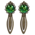 thumbnail image 1 of St. Patrick's Day Copper-Colored Lace Book Markers - Set of 2 Stainless Steel Bookmarks for Readers and Book Lovers, 1 of 5