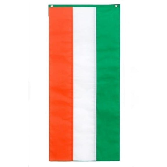 St. Patrick’s Day Cotton Pull Down Banner By Old Glory Bunting. 3 Stripe Green, White & Orange Irish Banner - 18" x 8'. Free Shipping Available!