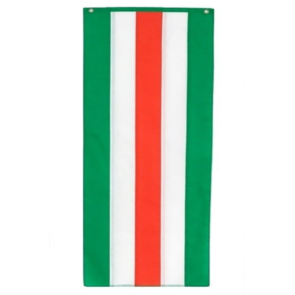 St. Patrick’s Day Cotton Pull Down Banner By Old Glory Bunting. 5 Stripe Green, White & Orange Irish Banner - 18" x 8'. Free Shipping Available!