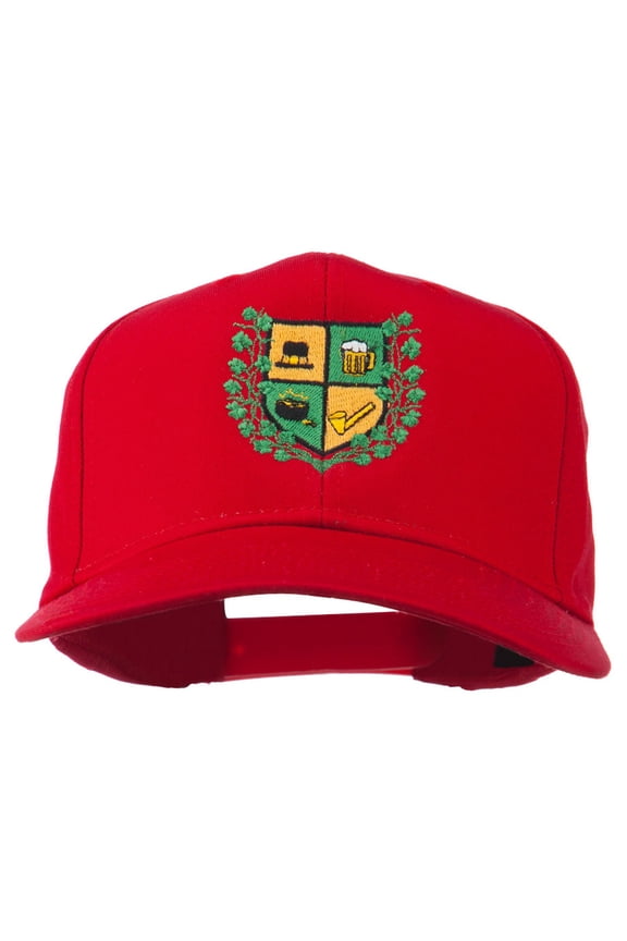 St Patrick's Day Crest Embroidered Cap - Red OSFM