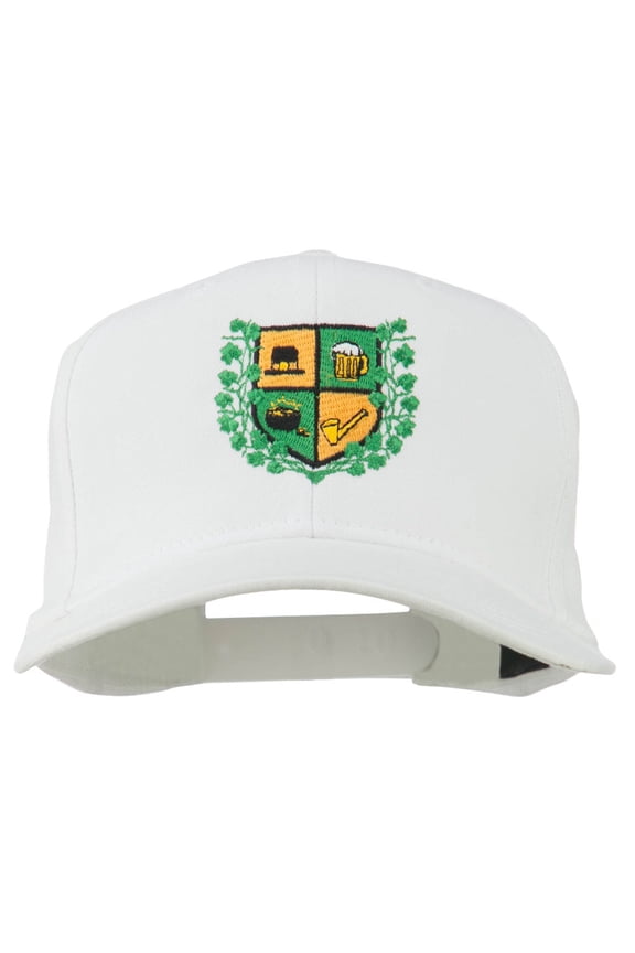 St Patrick's Day Crest Embroidered Cap - White OSFM