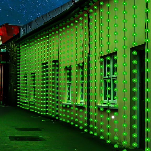 St. Patrick's Day Curtain Lights with Remote, USB Plug String Lights for Indoor Outdoor Use, 8 Lighting Patterns for Holiday Home Decor, Bedroom, Party, and Wedding Practical Event Lighting