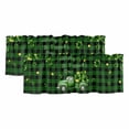 thumbnail image 1 of St. Patrick's Day Curtain Valances for Windows, Kitchen Valance Window Treatments Panel 2 Pack, Shamrock Truck Gold Coin Green Plaid Retro Rod Pocket Short Curtains for Bathroom Bedroom 54 x 18 Inch, 1 of 8