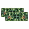 thumbnail image 1 of St. Patrick's Day Curtain Valances for Windows, Kitchen Valance Window Treatments Panel 2 Pack, Shamrocks Green Boots Bools Farm Plaid Rod Pocket Short Curtains for Bathroom Bedroom 60 x 18 Inch, 1 of 8