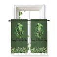 thumbnail image 1 of St. Patrick's Day, Curtains 45 Inch Length, Sheer Curtains for Bedroom Living Room Window Spring Holiday Green Plant Rod Pocket Voile Drapes Kitchen Curtains Small Half Window 52"x45" 2 Panels, 1 of 6