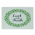 thumbnail image 1 of St. Patrick's Day Cutting Board, Clover Wreath Shamrock Luck of the Irish Text, Decorative Tempered Glass Cutting and Serving Board, in 3 Sizes, by Ambesonne, 1 of 2