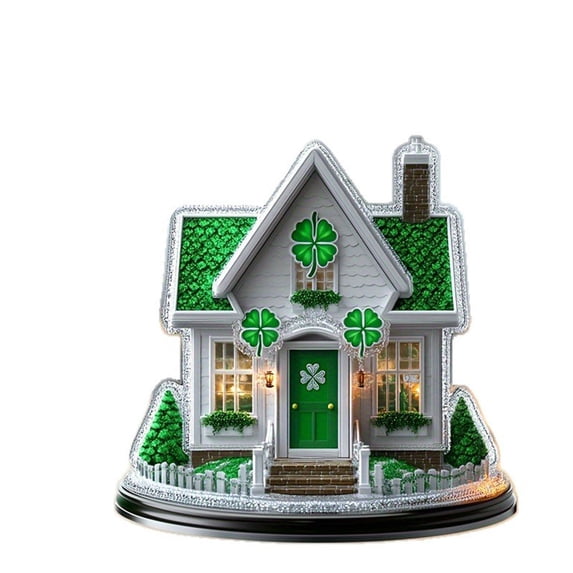 St.Patrick's Day Decorations Acrylic Table Decor – 2D Flat Shamrock Home Decor for Tabletop Shelf Mantel, Festive Irish Display for Holiday & Party