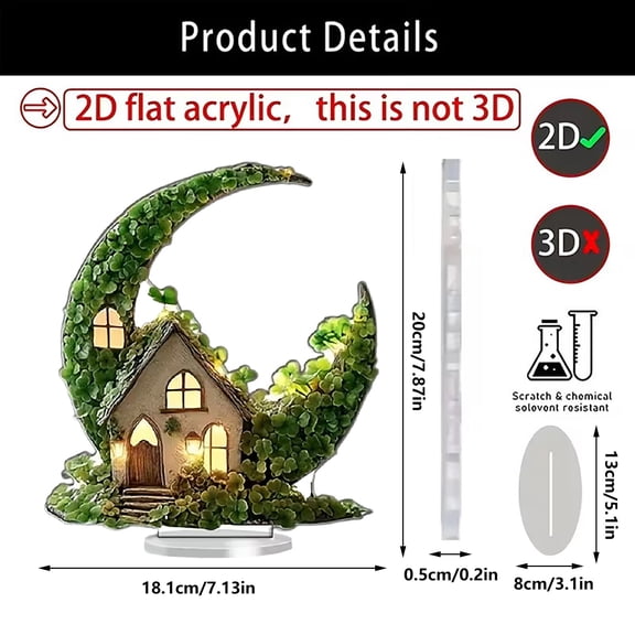 St. Patrick's Day Decorations Shamrocks Ornament – Acrylic 2D Flat Decoration with Base for Table Window Decor