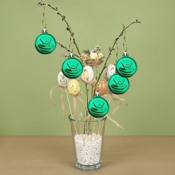 St. Patrick's Day Decorations St. Patrick's Day Irish Day Green Straw Hat Round Gold Party Decorative Pendant