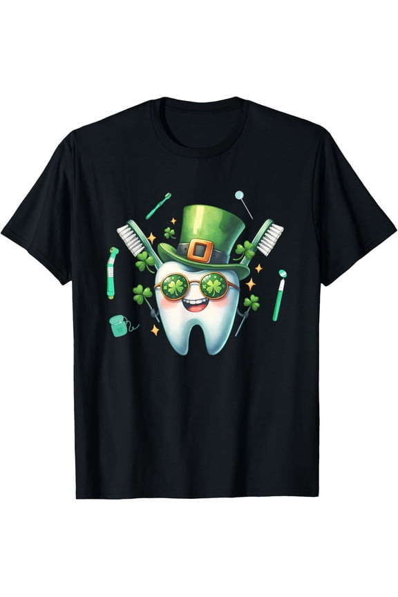 St. Patrick's Day Dental Squad Dentistry Teeth Dabbing Tooth Womens T-Shirt